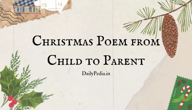 Christmas Poem from Child to Parent